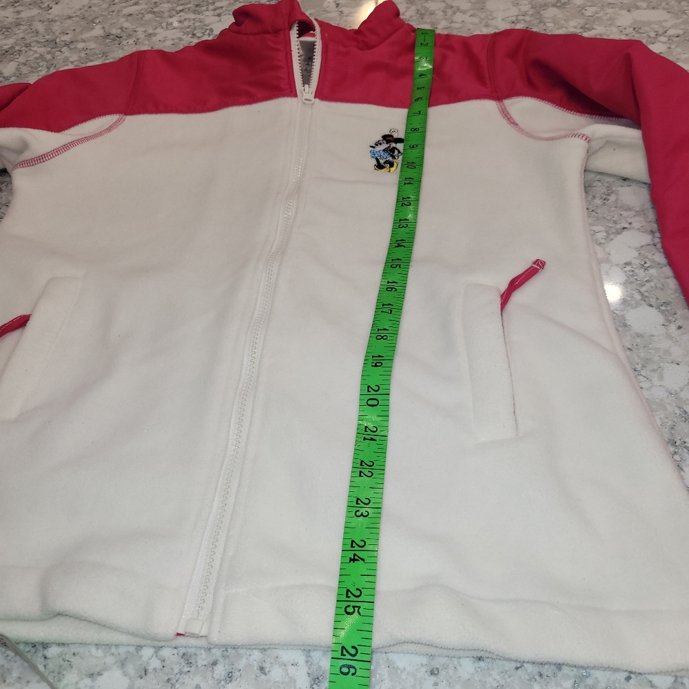 Disney Minnie Mouse Full Zip Fleece Pink  White Small/Medium - Picture 7 of 10